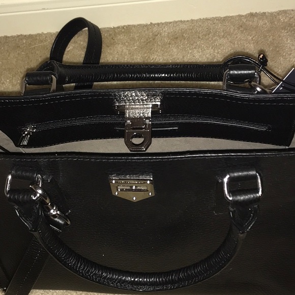 NWT Rebecca Minkoff Madison MD satchel in black leather top handle strap - Picture 5 of 6